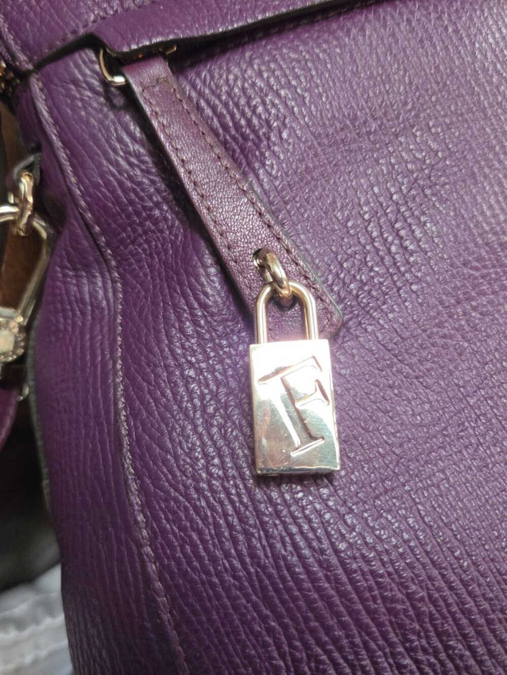 Furla Leather Piper Satchel - Purple - EUC - Picture 3 of 16